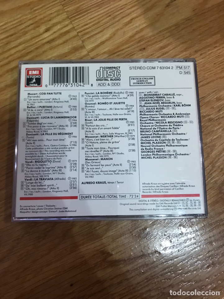 CDs de m&uacute;sica: Alfredo kraus &oacute;pera arias - Foto 2