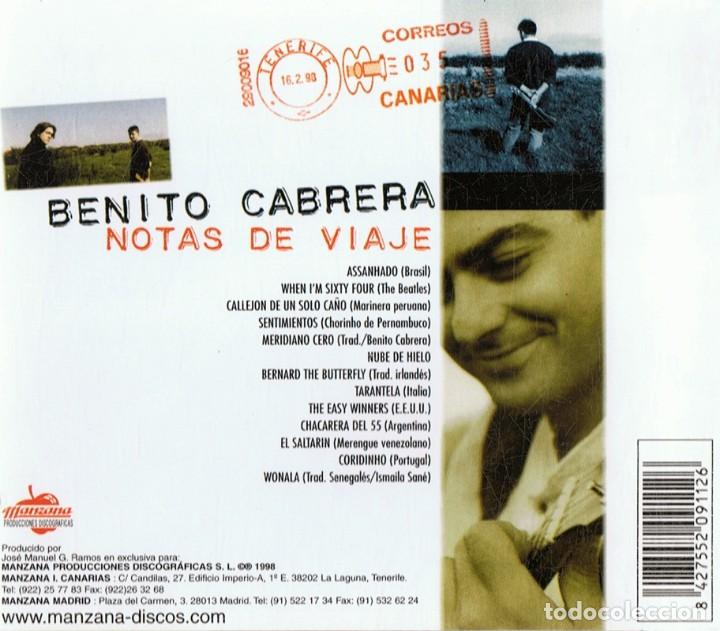 CDs de m&uacute;sica: BENITO CABRERA NOTAS DE VIAJE (CD) - Foto 2
