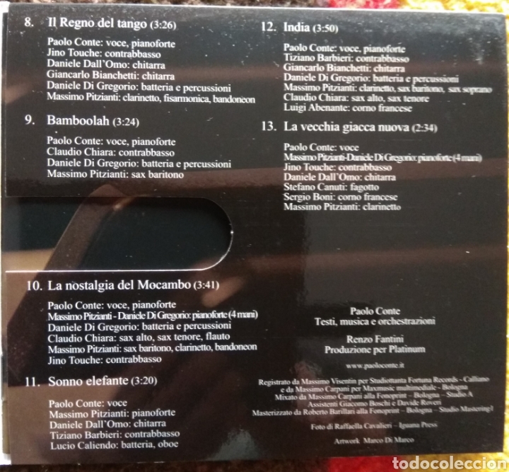 CDs de m&uacute;sica: Paolo Conte eleg&iacute;a Paolo - Foto 5