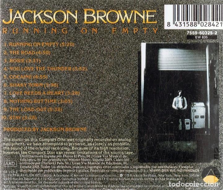 CDs de m&uacute;sica: JACKSON BROWNE RUNNING ON EMPTY - Foto 2