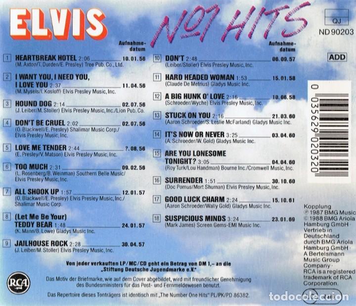 CDs de m&uacute;sica: ELVIS PRESLEY N&ordm; 1 HITS  (CD) - Foto 2