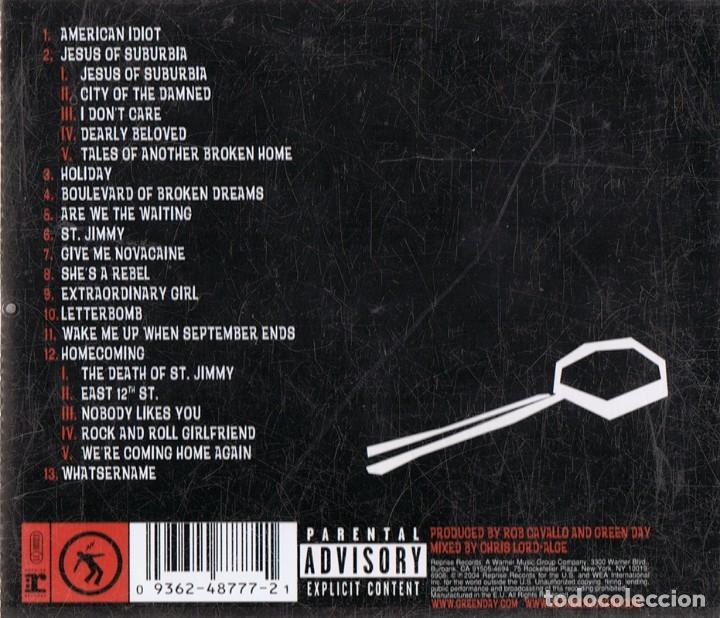 CDs de m&uacute;sica: GREEN DAY &uml;AMERICAN IDIOT&uml; (CD) - Foto 2