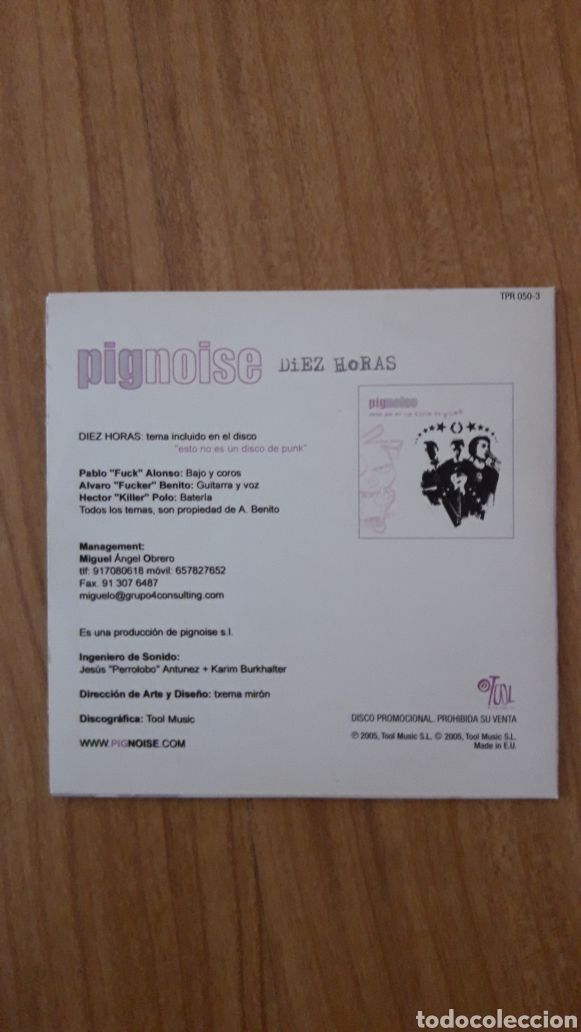 CDs de m&uacute;sica: PIGNOISE. DIEZ HORAS - Foto 2