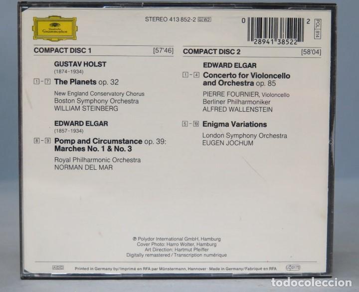 CDs de m&uacute;sica: 2 CD. Holst. Elgar. The Planets. Enigma Variations - Foto 2