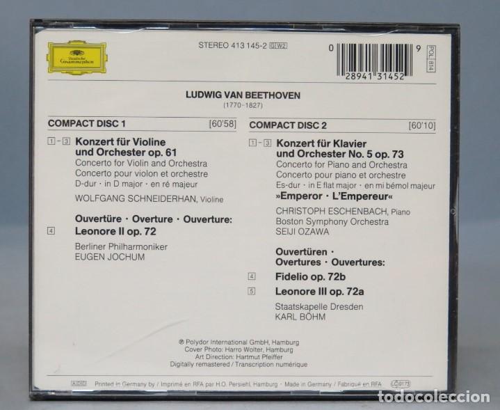 CDs de m&uacute;sica: 2 CD. BEETHOVEN. VIOLINKONZERT. KLAVIERKONZERT - Foto 2