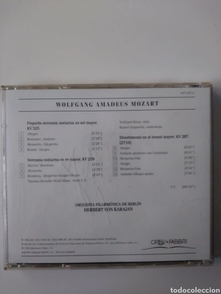 CDs de m&uacute;sica: Mozart:orbis fabbri.1994 - Foto 2