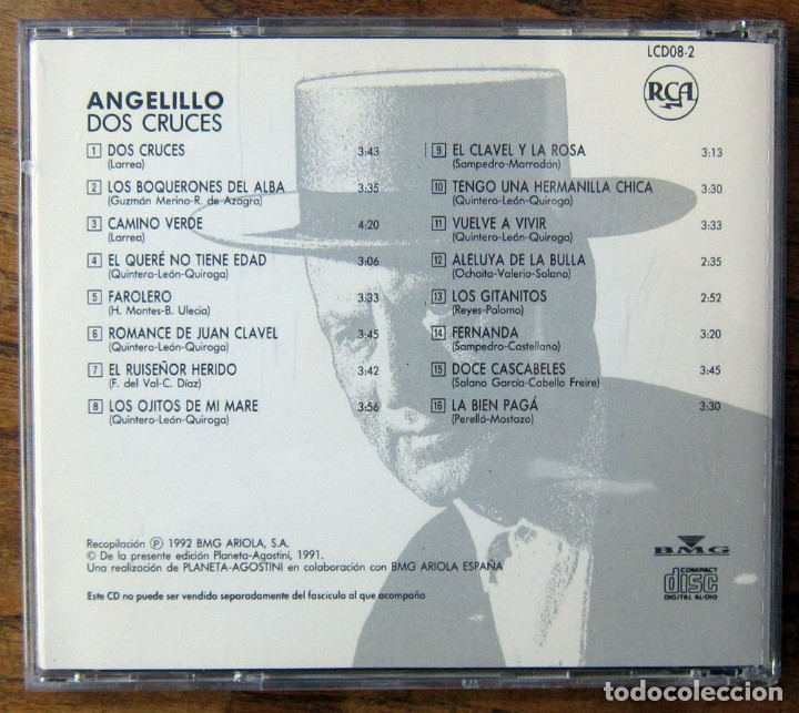 CDs de m&uacute;sica: ANGELILLO - DOS CRUCES - 1991 - COPLA, - Foto 3