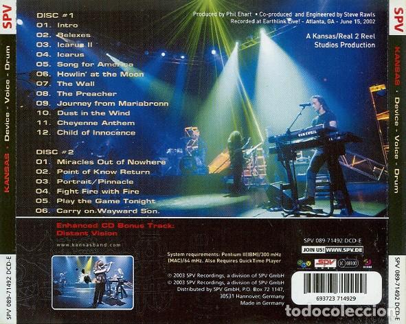 CDs de m&uacute;sica: Kansas - Device - Voice - Drum  - 2xCD - Foto 2