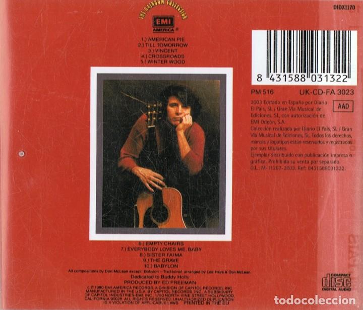 CDs de m&uacute;sica: DON MCLEAN AMERICAN PIE - Foto 2