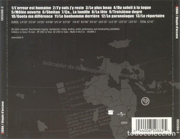 CDs de m&uacute;sica: Zebda - Utopie DOccase - CD - Foto 2