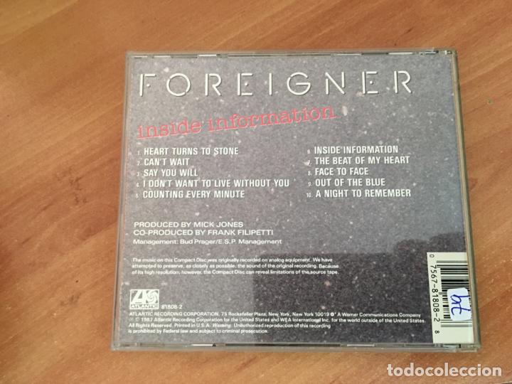 CDs de m&uacute;sica: FOREIGNER (INSIDE INFORMATION) CD 10 TRACK (CDIM7) - Foto 3