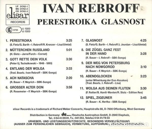 CDs de m&uacute;sica: Ivan Rebroff - Perestroika  Glasnost - CD - Foto 2