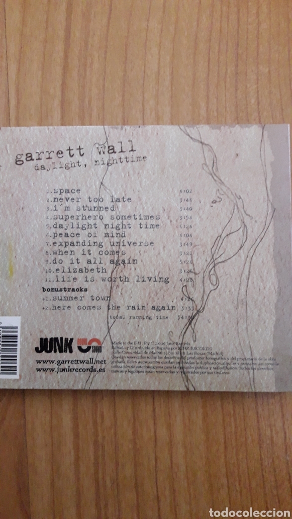 CDs de m&uacute;sica: GARRETT WALL. DAYLIGHT, NIGHTTIME - Foto 3