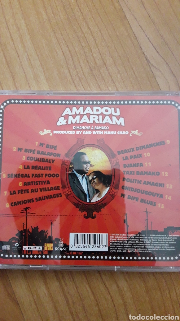 CDs de m&uacute;sica: AMADOU & MARIAM. DIMANCHE A BAMAKO - Foto 2