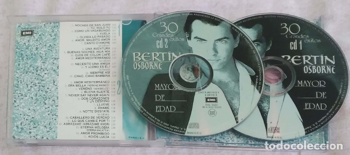 CDs de m&uacute;sica: BERTIN OSBORNE (MAYOR DE EDAD - 30 GRANDES EXITOS) 2 CDs 2000 - Foto 3