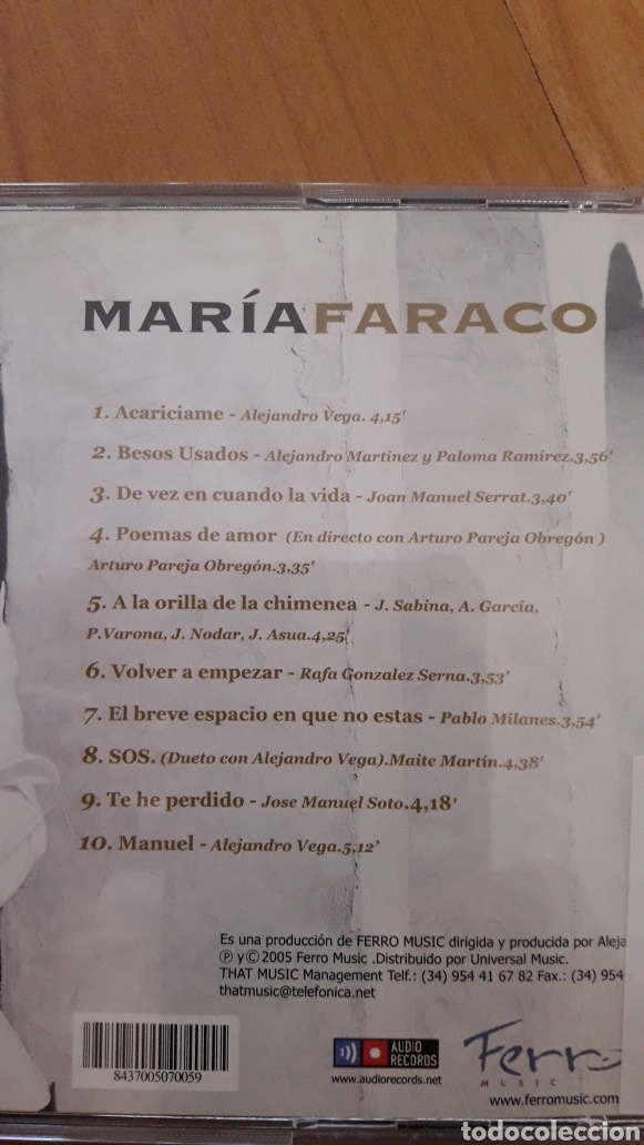 CDs de m&uacute;sica: MAR&Iacute;A FARACO - Foto 2