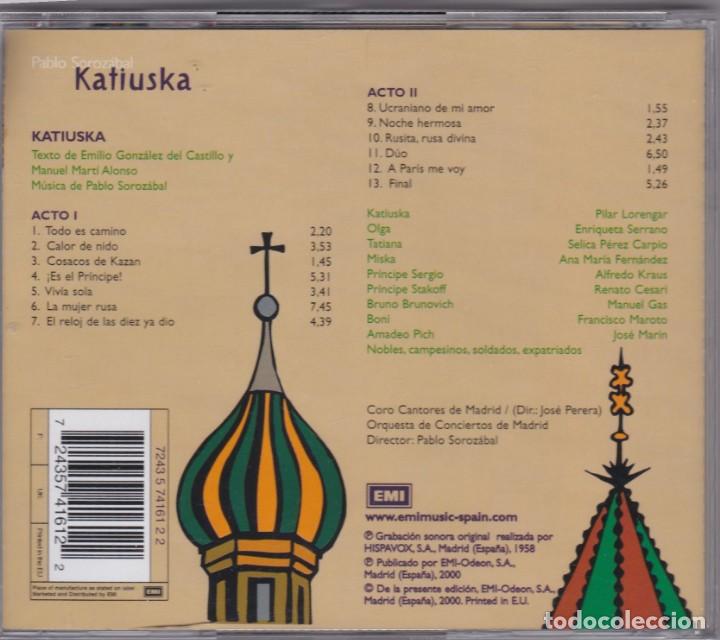 CDs de m&uacute;sica: Katiuska - Pablo Soroz&aacute;bal - Kraus / Lorengar / Ceari - CD - Foto 2