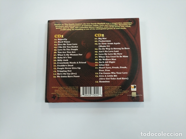 CDs de m&uacute;sica: CURTIS MAYFIELD. - PUSHERMAN. ESSENTIAL COLLECTION. DOBLE CD. TDKCD26 - Foto 2