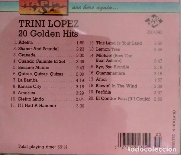 CDs de m&uacute;sica: Trini Lopez &lrm;&ndash; 20 Golden Hits - Foto 2
