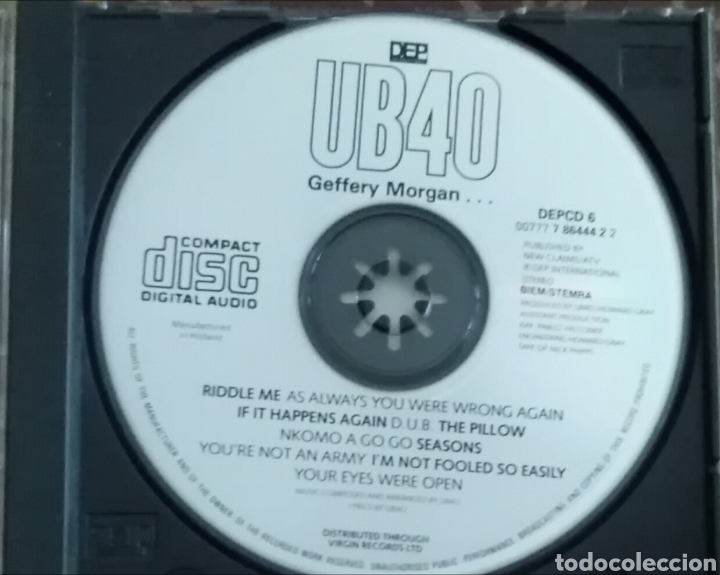 CDs de m&uacute;sica: UB-40 -GEFFERY MORGAN - Foto 3