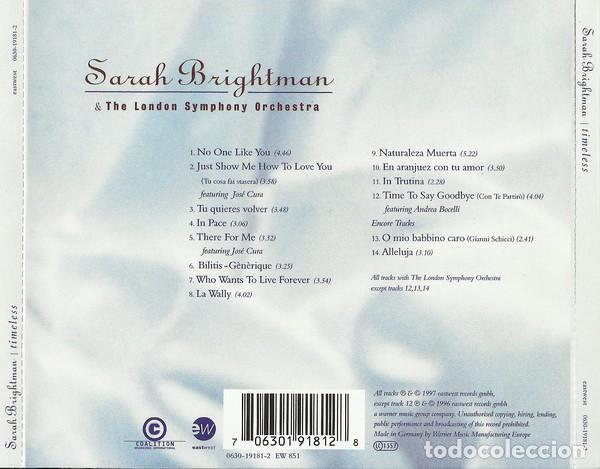 CDs de m&uacute;sica: Sarah Brightman - Timeless - CD - Foto 2