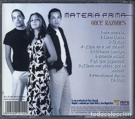 CDs de m&uacute;sica: Materia Prima - Once Razones - CD - Foto 2