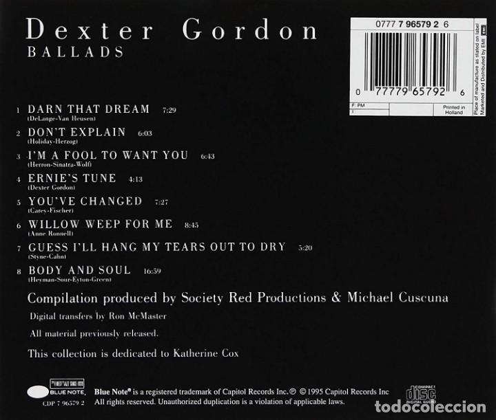 CDs de m&uacute;sica: Dexter Gordon - Ballads - CD - Foto 2
