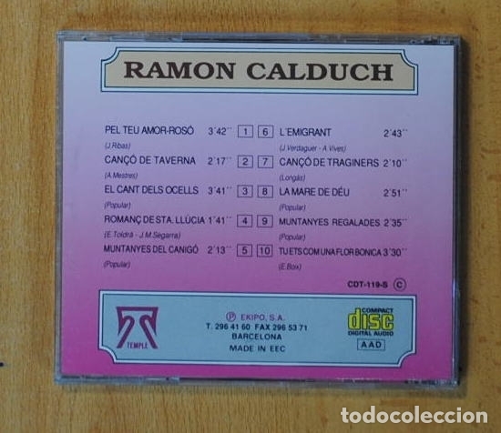 CDs de m&uacute;sica: RAMON CALDUCH - PEL TEU AMOR / ROSO - CD - Foto 2