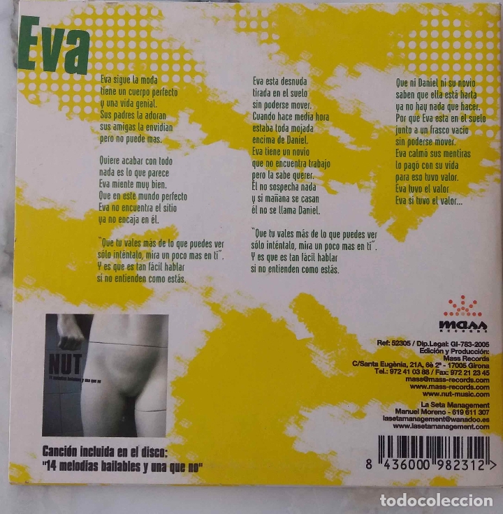 CDs de m&uacute;sica: NUT, EVA. DISCO CD SINGLE - Foto 2