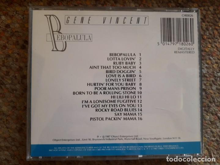 CDs de m&uacute;sica: Gene vincent , bebopalula , cd 1987 perfecto estado - Foto 2