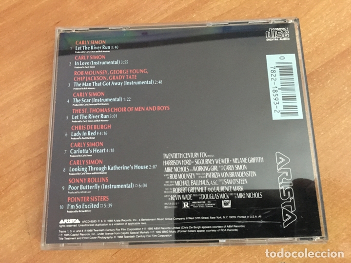 CDs de m&uacute;sica: WORKING GIRL B.S.O. (CDIM7) - Foto 3