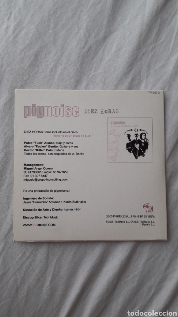 CDs de m&uacute;sica: PIGNOISE. DIEZ HORAS - Foto 2