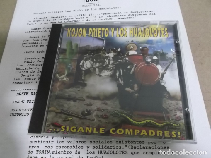 CDs de Musique: KOJON PRIETO Y LOS HUAJOLOTES (CD) SIGANLE COMPADRES A&Ntilde;O &ndash; 1994 &ndash; CON HOJAS PROMOCIONALES