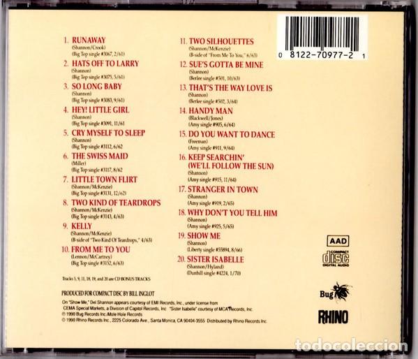CDs de m&uacute;sica: Del Shannon - Greatest Hits - CD - Foto 2