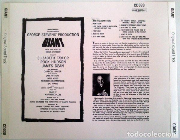 CDs de m&uacute;sica: Giant - Dimitri Tiomkin  - CD - Foto 2
