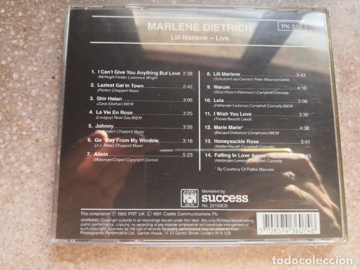 CDs de m&uacute;sica: MARLENE DIETRICH  Lili Marlene Live  14 temas - Foto 2