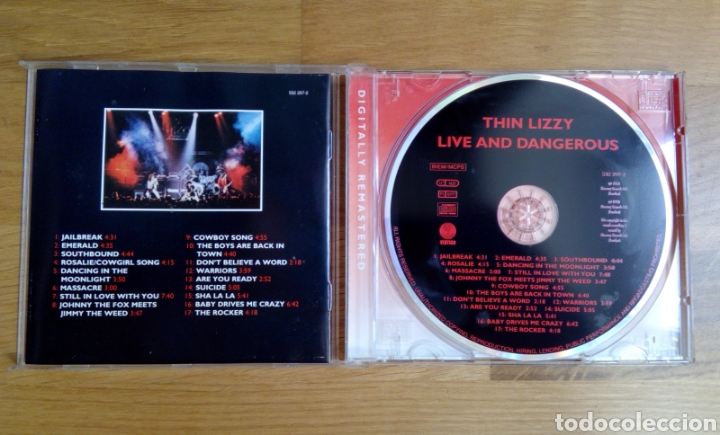 CDs de m&uacute;sica: Thin Lizzy - Live and dangerous, Vertigo, 1996. UK. - Foto 2