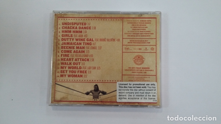 CDs de m&uacute;sica: BEENIE MAN. UNDISPUTED. CD. TDKCD21 - Foto 3