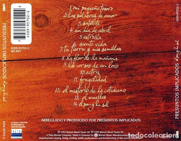 CDs de m&uacute;sica: Presuntos Implicados - El Pan Y La Sal - CD - Foto 2
