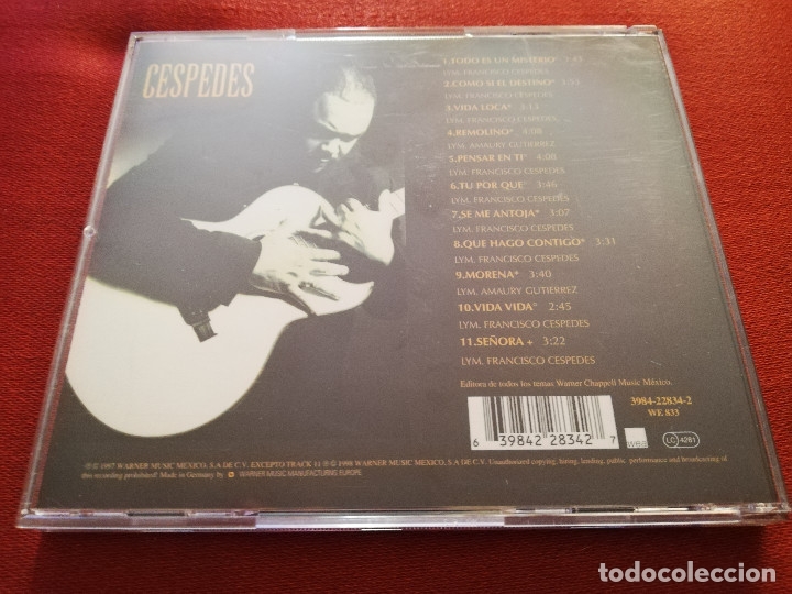 CDs de m&uacute;sica: FRANCISCO CESPEDES. VIDA LOCA (CD) - Foto 3