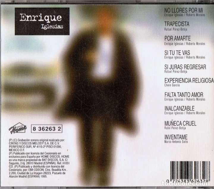 CDs de m&uacute;sica: ENRIQUE IGLESIAS  (CD) - Foto 2