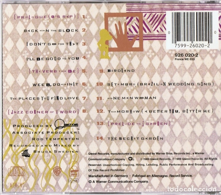 CDs de m&uacute;sica: QUINCY JONES BACK ON THE BLOCK  (CD) - Foto 2
