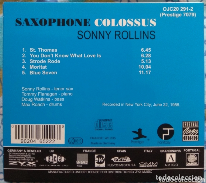 CDs de m&uacute;sica: Sonny Rollins&nbsp;?&ndash;&nbsp;Saxophone Colossus - Foto 2