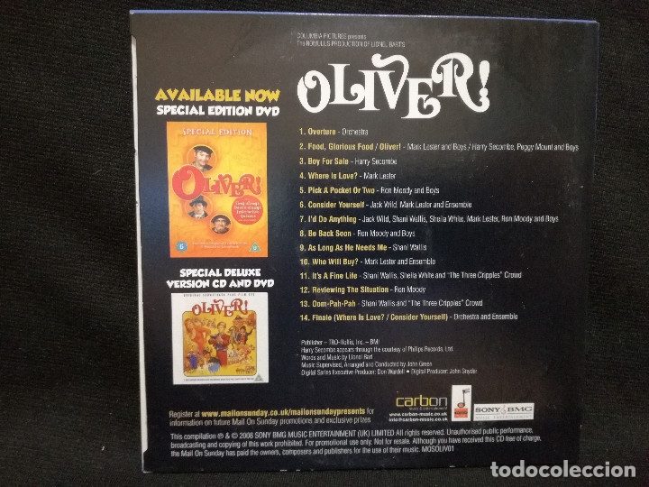 CDs de m&uacute;sica: CD - BSO OLIVER (FUNDA DE CARTON) - Foto 2