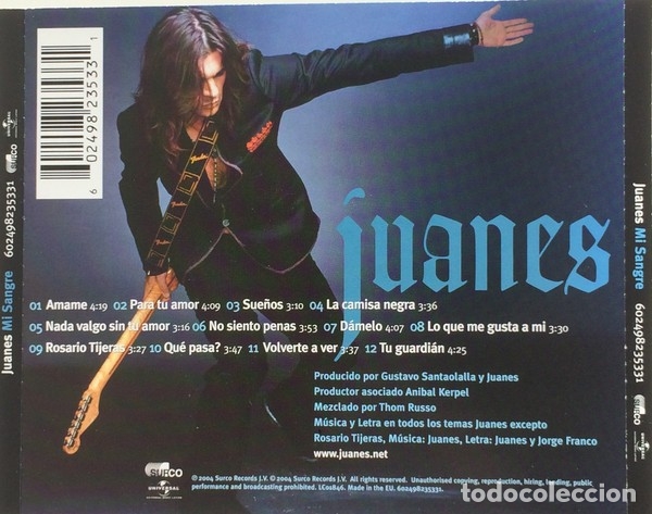 CDs de m&uacute;sica: Juanes - Mi Sangre - CD - Foto 2