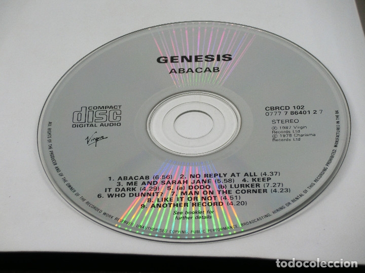 CDs de m&uacute;sica: GENESIS - ABACAB - 1987 - CD - 1978 - DISCO VERIFICADO - Foto 5