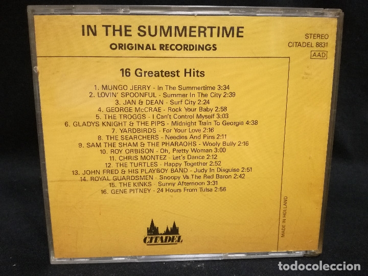 CDs de m&uacute;sica: CD - IN THE SUMMERTIME - 16 GREATEST HITS - Foto 2