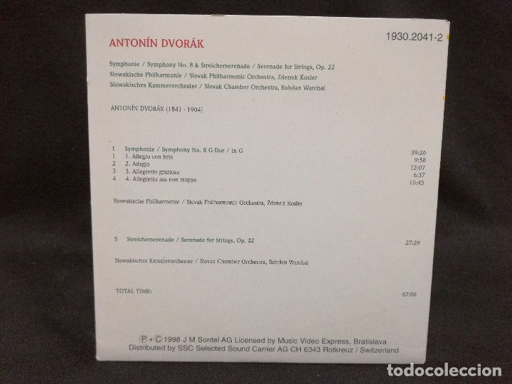 CDs de m&uacute;sica: CD - ANTONIN DVORAK (FUNDA DE CARTON) - Foto 2
