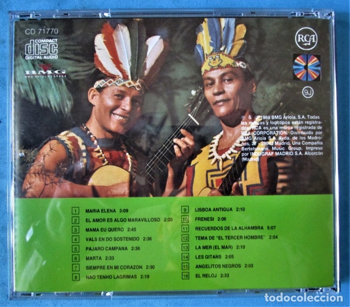 CDs de m&uacute;sica: LOS INDIOS TABAJARAS - ANTOLOG&Iacute;A - 16 &Eacute;XITOS - Foto 3