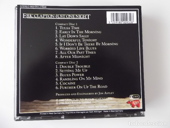 CDs de m&uacute;sica: ERIC CLAPTON - JUST ONE NIGHT - Foto 2